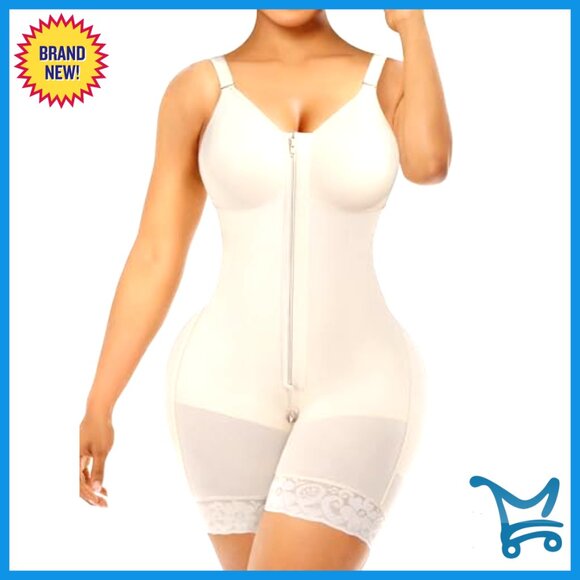 Full Body Shapewear Bodysuit Tummy Control Butt Lifter Postpartum Zipper Crotch - Picture 3 of 7